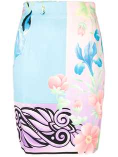 Versace Pre-Owned облегающая юбка с цветочным принтом