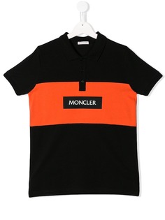Moncler Kids рубашка-поло в стиле колор-блок