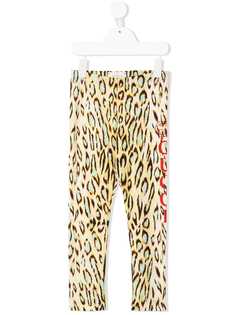 Gucci Kids леггинсы с леопардовым принтом и логотипом