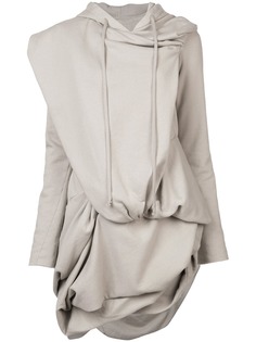 Rick Owens DRKSHDW асимметричная толстовка в стиле оверсайз с капюшоном