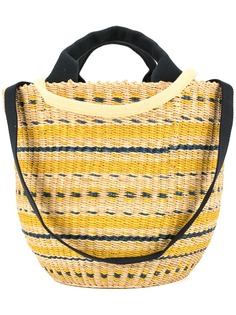 Muun круглая сумка-тоут плетеного дизайна