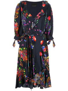 Cynthia Rowley платье с запахом и принтом
