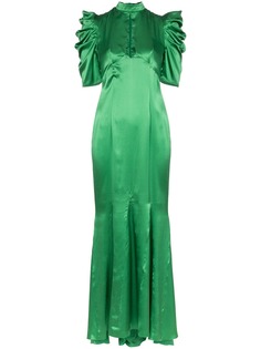 De La Vali платье макси Audrey с короткими рукавами и каплевидной прорезью