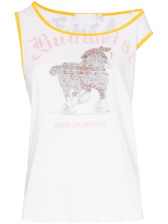 Telfar топ с открытыми плечами и принтом