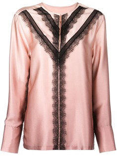 Jason Wu блузка с контрастной кружевной отделкой