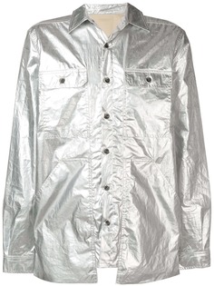 Rick Owens DRKSHDW куртка-рубашка с накладными карманами и эффектом металлик