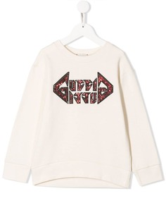 Gucci Kids толстовка с логотипом и пайетками