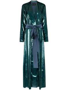 Michael Lo Sordo блестящее платье-пиджак длины макси