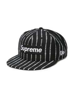 Supreme кепка в полоску с логотипом