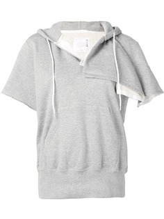 Sacai асимметричное худи с короткими рукавами