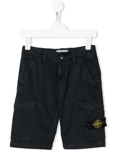 Stone Island Junior шорты карго с нашивкой