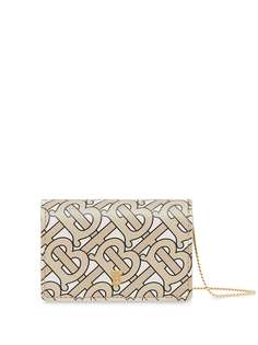 Burberry картхолдер с монограммой и съемным ремешком