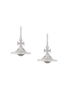 Vivienne Westwood серьги-подвески с логотипом и стразами