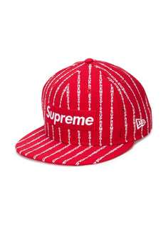 Supreme кепка в полоску с логотипом