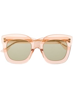 Bottega Veneta Eyewear солнцезащитные очки в прозрачной массивной оправе