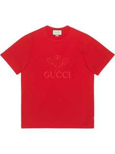 Gucci футболка оверсайз с вышивкой Gucci Tennis