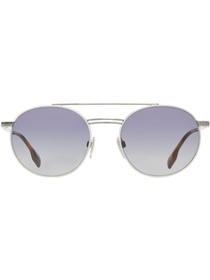Burberry солнцезащитные очки в круглой оправе с верхней планкой