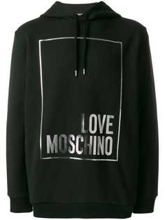 Love Moschino худи с логотипом и эффектом металлик