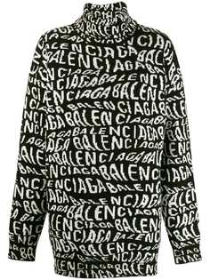 Balenciaga свитер с высоким воротником и логотипом