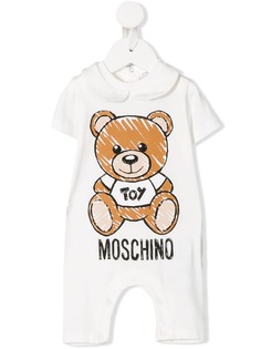 Moschino Kids ромпер с логотипом и принтом