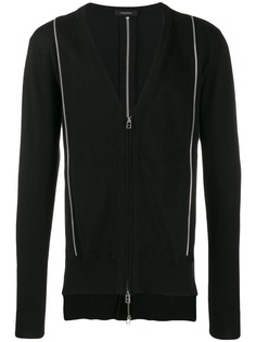 UNCONDITIONAL zipped cardigan with metallic detail