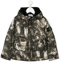 Stone Island Junior пуховик с принтом