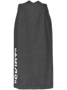 Off-White юбка миди со слоганом