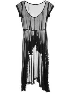 Comme Des Garçons Pre-Owned прозрачное платье с гофрированным подолом
