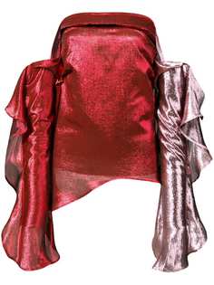 Paula Knorr блузка с приспущенными рукавами и драпировками