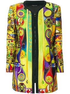 Versace Pre-Owned куртка с застежкой на молнии спереди с рукавами три четверти