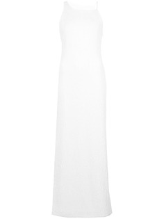 Josie Natori длинное платье плиссе
