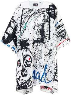 Haculla пончо с принтом с капюшоном