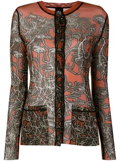 Jean Paul Gaultier Pre-Owned прозрачная рубашка с принтом