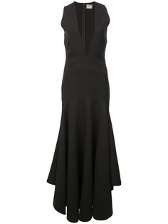 Solace London вечернее платье макси с глубоким V-образным вырезом