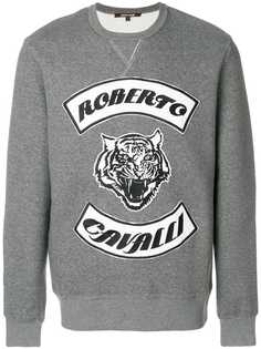 Roberto Cavalli джемпер с логотипом и тигром