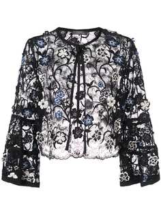 Lela Rose болеро с объемной вышивкой
