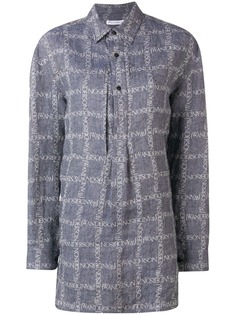 JW Anderson рубашка-туника в клетку с логотипом