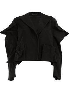 Yohji Yamamoto блейзер с отделкой на рукавах