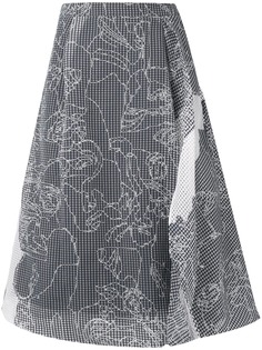 Chalayan юбка миди с контрастной строчкой