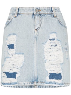 Faith Connexion джинсовая юбка мини с эффектом потертости