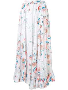 All Things Mochi удлиненная юбка с цветочным принтом