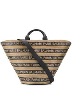 Balmain полосатая сумка-тоут с логотипом