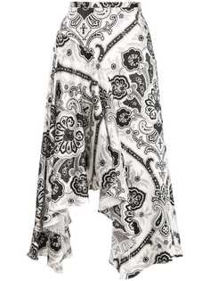 Caroline Constas асимметричная юбка с абстрактным принтом