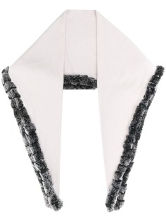 N.Peal fur edge triangular scarf