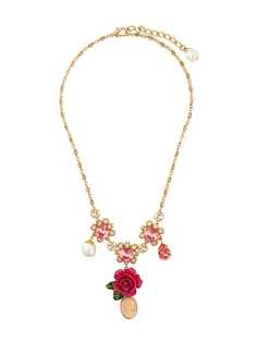 Dolce & Gabbana колье с кристаллами и розой