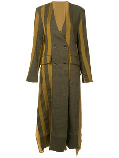 Uma Wang двубортное пальто с полосками