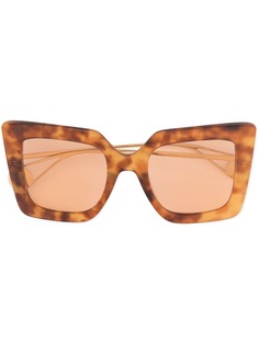 Gucci Eyewear солнцезащитные очки в квадратной оправе черепаховой расцветки