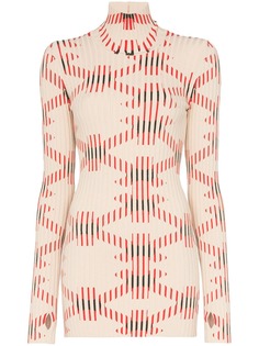 Paco Rabanne водолазка в рубчик с принтом