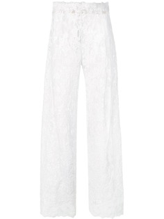 Marchesa прозрачные брюки с вышивкой