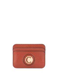 Chloé картхолдер с эффектом змеиной кожи и логотипом